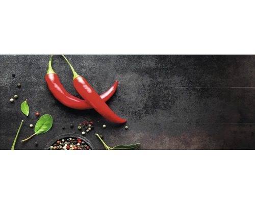 Crédence de cuisine mySpotti Profix Hot Chili piment 160 x 60 cm PX-16060-749-HB