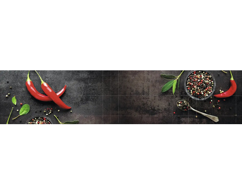 Crédence de cuisine mySpotti Profix Hot Chili piment 270 x 60 cm PX-27060-749-HB