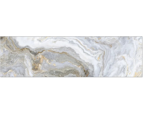 Küchenrückwand mySpotti Profix Stig Marmoroptik 210 x 60 cm PX-21060-1778-HB Marmorfliese mit gewolktem Muster