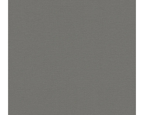 Papier peint intissé 37603-4 Natural Living uni anthracite Gros plan d''un papier peint gris texturé