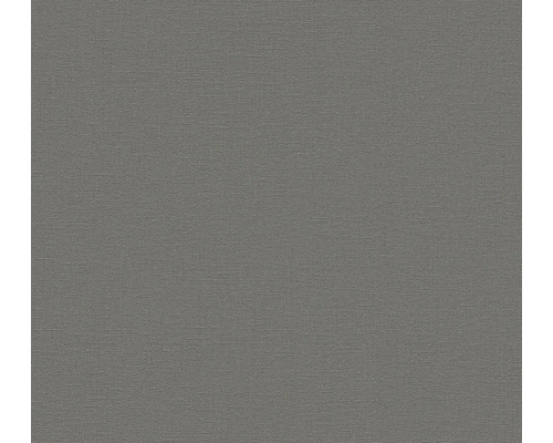 Papier peint intissé 37603-4 Natural Living uni gris foncé anthracite