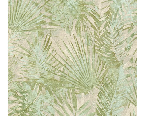 Papier peint intissé 38638-1 Natural Living feuilles de la jungle vert