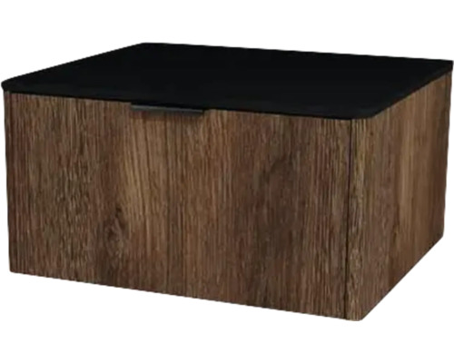 Meuble sous vasque avec 1 tiroir Devo Lotos lxhxp 60x31x53 cm bronze expressive oak/soft black