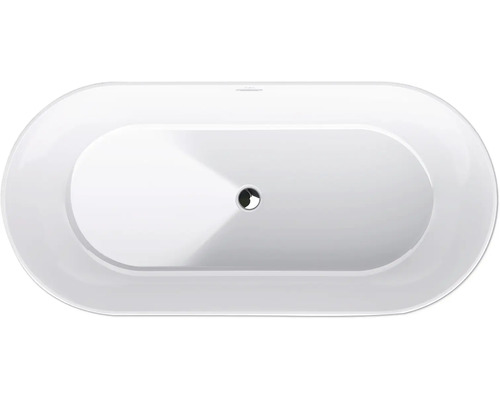 Vue de dessus d''une baignoire avec garniture de vidange