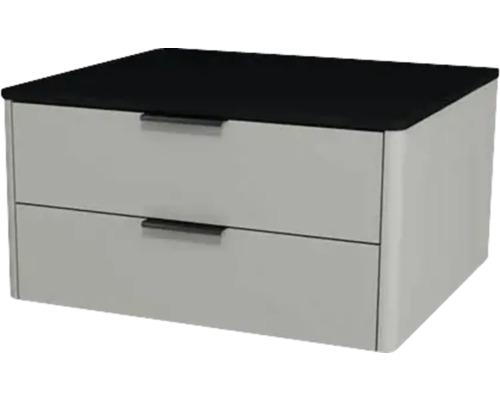 Waschtischunterschrank mit 2 Schubladen Devo Lotos BxHxT 60x31x53 cm perfect touch stahlgrau/soft black Waschtischunterschrank mit 2 Schubladen Devo Lotos BxHxT 60x31x53 cm perfect touch stahlgrau/soft black