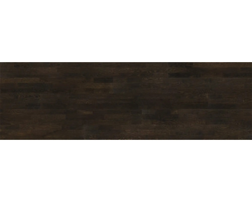 Dunkler Holzboden in Parkettoptik.