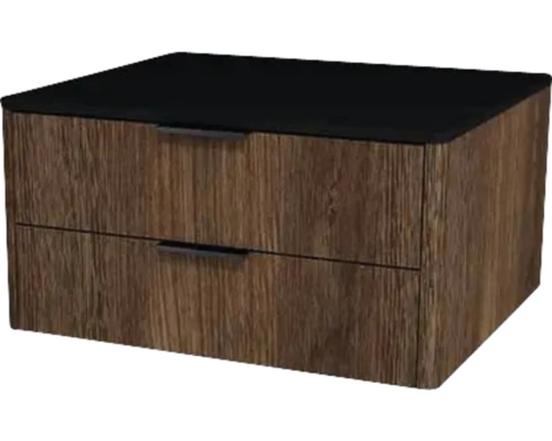 Meuble sous vasque avec 2 tiroirs Devo Lotos lxhxp 60x31x53 cm bronze expressive oak/soft black