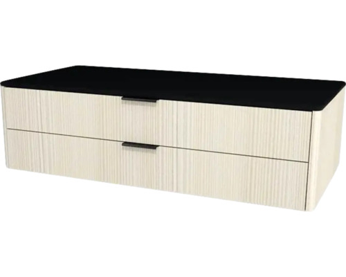 Waschtischunterschrank mit 2 Schubladen Devo Lotos BxHxT 110x31x53 cm structure avola cremeweiss/soft black