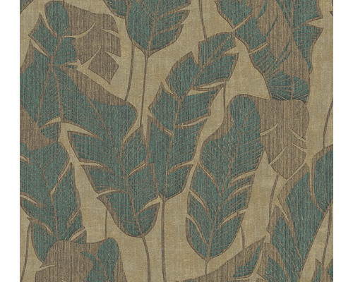 Papier peint intissé 39502-2 Jade 2 feuilles de palmier beige noir pétrole Papier peint intissé 39502-2 Jade 2 feuilles de palmier beige noir pétrole