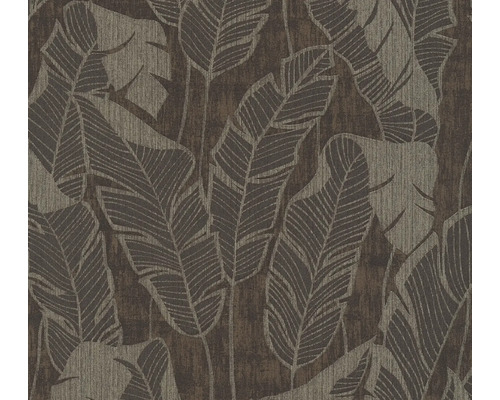 Papier peint intissé 39502-3 Jade 2 feuilles de palmier marron gris noir