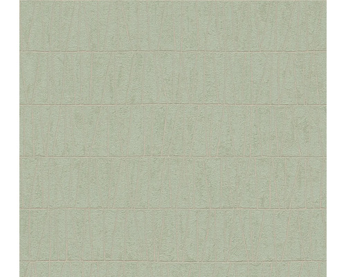 Vliestapete 39506-1 Jade 2 Grafikmuster Grün Tapete mit horizontalen Rechtecken und abstraktem Muster