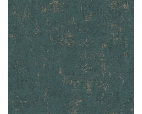 Papier peint intissé 3951-22 Jade 2 uni aspect crépi pétrole Papier peint avec motif abstrait
