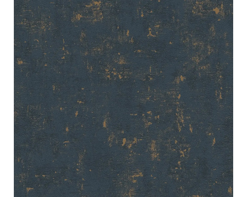 Papier peint intissé 3951-39 Jade 2 uni aspect crépi bleu foncé Papier peint avec motif d''enduit de couleur sombre