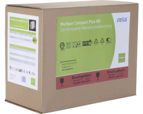 Multipor Compact Plus M3 Innendämmplatten in einer Verpackung