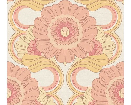 Papier peint intissé 39530-5 Retro Chic fleurs rétro rose vif