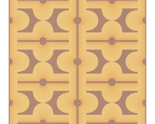 Papier peint intissé 39533-4 Retro graphique jaune Papier peint avec motif géométrique