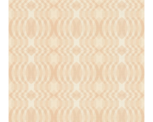 Papier peint intissé 39534-5 Retro motif chic beige Papier peint à motif géométrique de cercles et de losanges