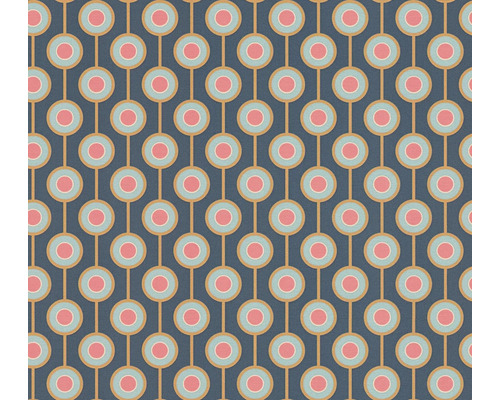 Vliestapete 39537-1 Retro Chic Kreis blau Tapete mit Kreismuster