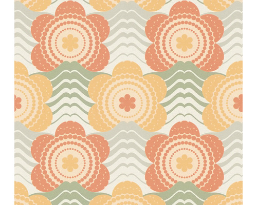 Papier peint intissé 39539-4 Retro Chic fleurs rétro orange