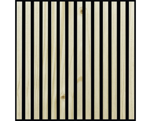 Panneau en bois avec lattes verticales et feutre acoustique