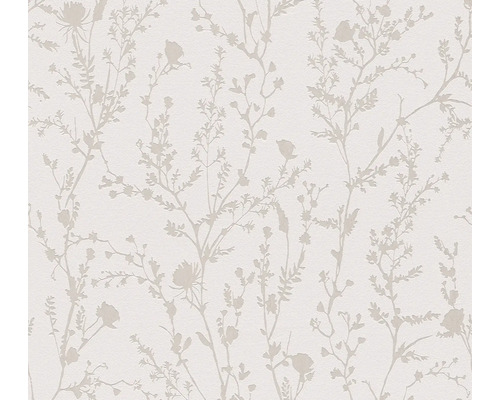 Papier peint intissé 39546-1 Casual Living floral nature gris blanc