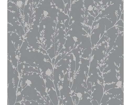 Papier peint intissé 39546-3 Casual Living floral nature gris argent