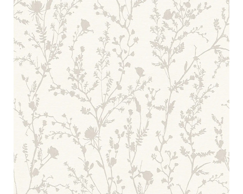 Papier peint intissé 39546-4 Casual Living floral nature blanc gris