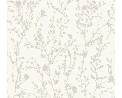 Vliestapete Casual Living Wiesenblumen weiss grau Tapete mit floralem Muster