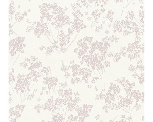 Papier peint intissé 39548-1 Casual Living petites fleurs blanc rose
