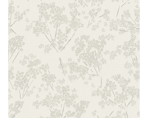 Papier peint intissé Casual Living fleurs nature blanc gris Papier peint à motif floral