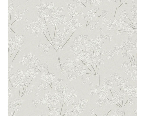Papier peint intissé 39548-4 Casual Living petites fleurs gris blanc Papier peint avec motif floral