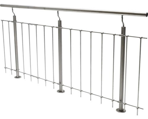 Kit de balustrade Pertura Vesta droit acier inoxydable 8 m pour montage au sol