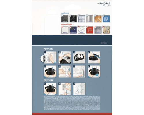 Instructions pour la fixation du produit sur des surfaces appropriées et non appropriées