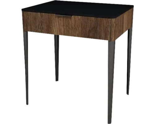 Meuble sous vasque avec 1 tiroir Devo Lotos lxhxp 70x76x53 cm bronze expressive oak/soft black