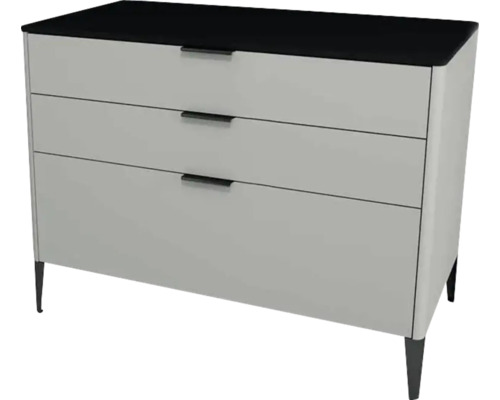 Waschtischunterschrank mit 3 Schubladen Devo Lotos BxHxT 100x76x53 cm perfect touch stahlgrau/soft black Waschtischunterschrank mit 3 Schubladen Devo Lotos BxHxT 100x76x53 cm perfect touch stahlgrau/soft black