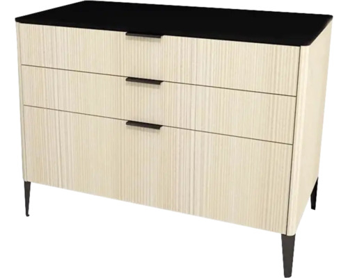 Waschtischunterschrank mit 3 Schubladen Devo Lotos BxHxT 100x76x53 cm structure avola cremeweiss/soft black