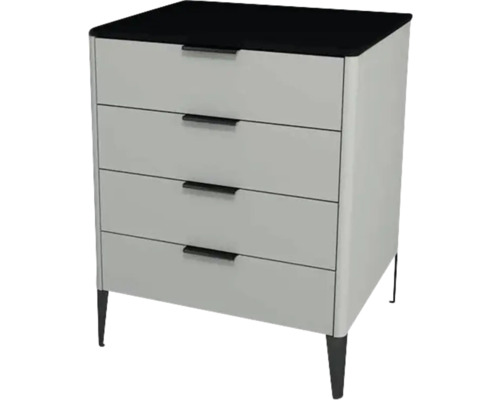 Waschtischunterschrank mit 4 Schubladen Devo Lotos BxHxT 60x76x53 cm perfect touch stahlgrau/soft black Waschtischunterschrank mit 4 Schubladen Devo Lotos BxHxT 60x76x53 cm perfect touch stahlgrau/soft black