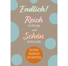 Postkarte Geburtstag Endlich Reich Und Schön 10,5x14,8 cm