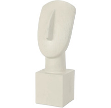 Dekorative Skulptur eines stilisierten Gesichtes auf Sockel