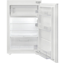 Réfrigérateur blanc avec porte ouverte et vue intérieure