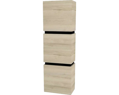 Armoire suspendue avec 3 portes et 2 tiroirs Devo Viva 2.0 gauche lxhxp 40x127x26 cm oak halifax white