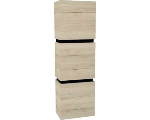 Armoire suspendue avec 3 portes et 2 tiroirs Devo Viva 2.0 droite lxhxp 40x127x26 cm oak halifax white