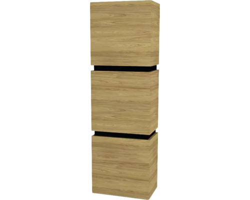 Armoire suspendue avec 3 portes et 2 tiroirs Devo Viva 2.0 gauche lxhxp 40x127x26 cm natural hickory