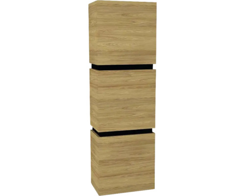 Armoire suspendue avec 3 portes et 2 tiroirs Devo Viva 2.0 droite lxhxp 40x127x26 cm natural hickory