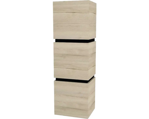 Armoire suspendue avec 3 portes et 2 tiroirs Devo Viva 2.0 gauche lxhxp 40x127x35 cm oak halifax white