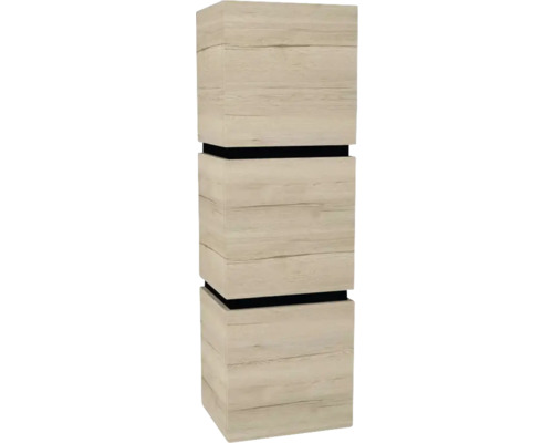 Armoire suspendue avec 3 portes et 2 tiroirs Devo Viva 2.0 droite lxhxp 40x127x35 cm oak halifax white