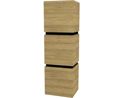 Armoire suspendue avec 3 portes et 2 tiroirs Devo Viva 2.0 gauche lxhxp 40x127x35 cm natural hickory