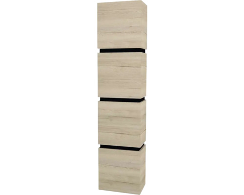 Armoire haute suspendue avec 4 portes Devo Viva 2.0 gauche lxhxp 40x170x26 cm oak halifax white