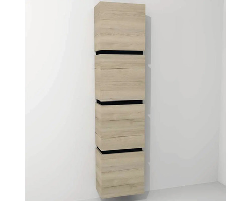 Armoire haute suspendue avec 4 portes Devo Viva 2.0 droite lxhxp 40x170x26 cm oak halifax white