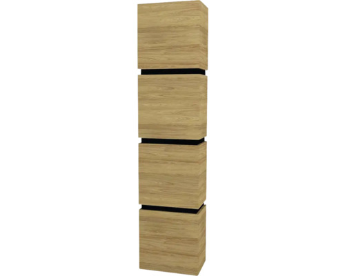 Armoire haute suspendue avec 4 portes Devo Viva 2.0 gauche lxhxp 40x170x26 cm natural hickory